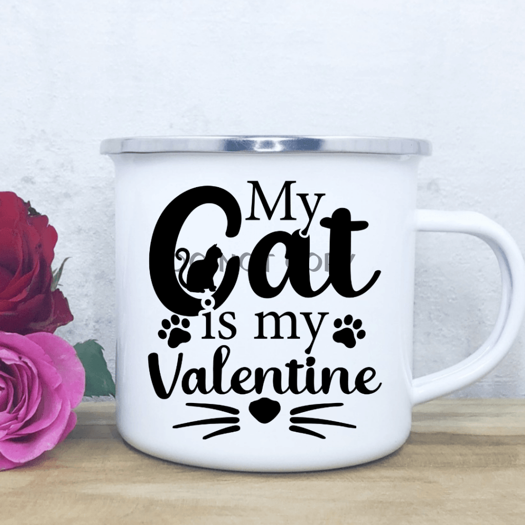 Cat Valentine Enamel Mug Mug