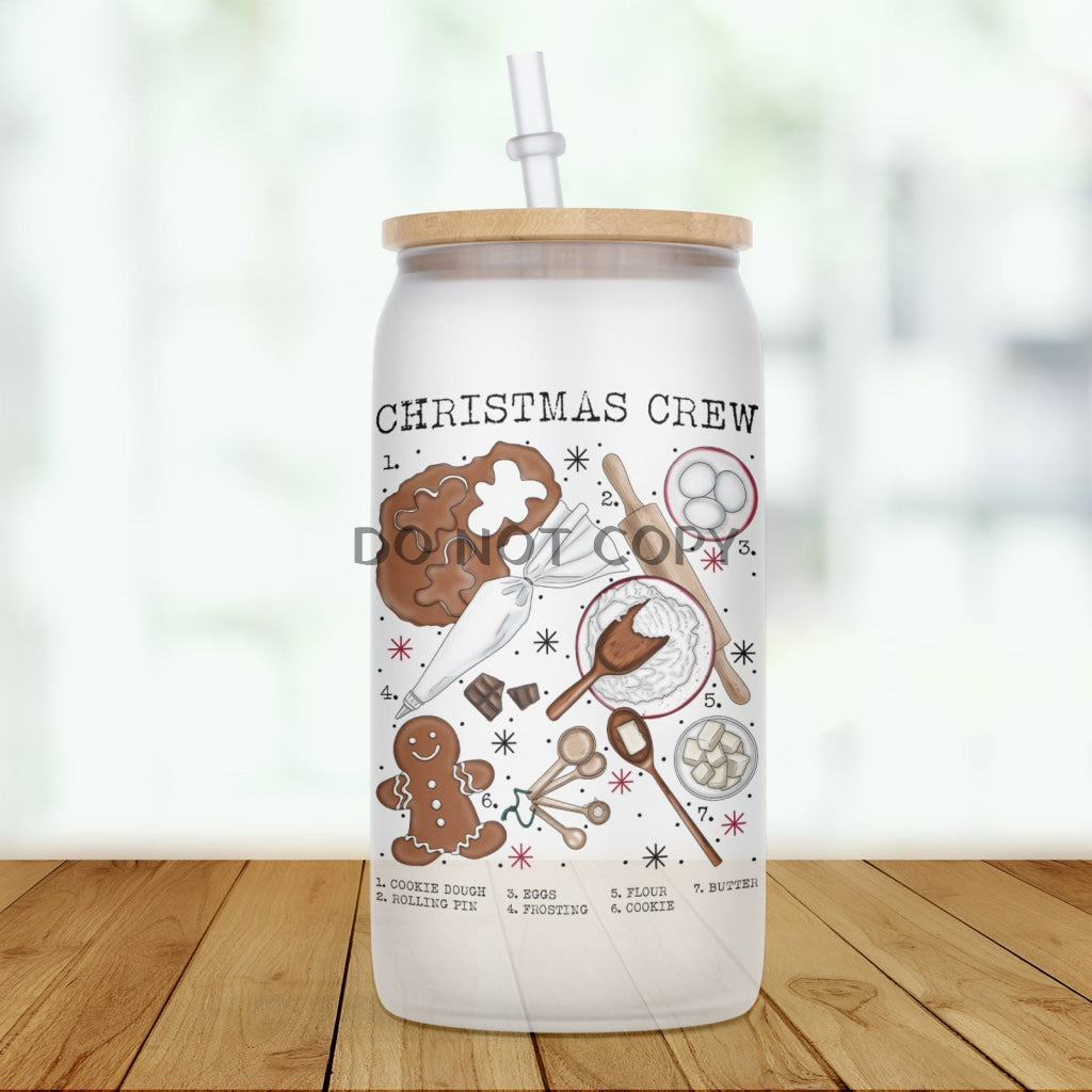 Christmas Crew Chart Glass Can