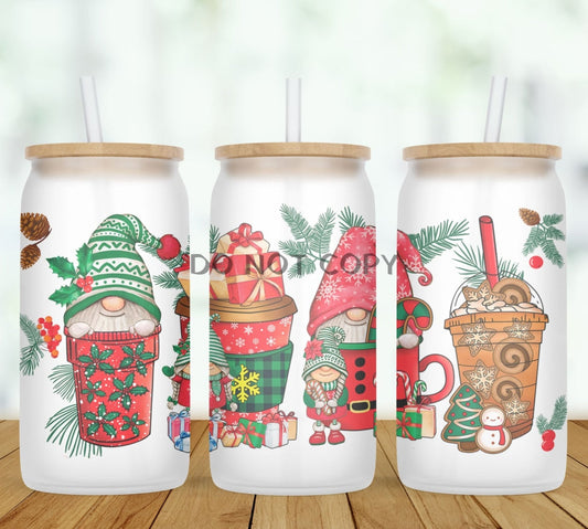 Christmas Gnome Drinks Glass Can