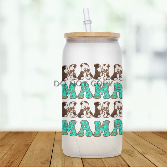 Cowhide Mama Glass Can