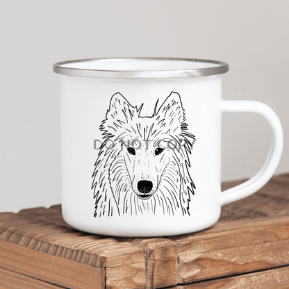 Custom Dog Breed (2 Dogs) Enamel Mug / None Mug