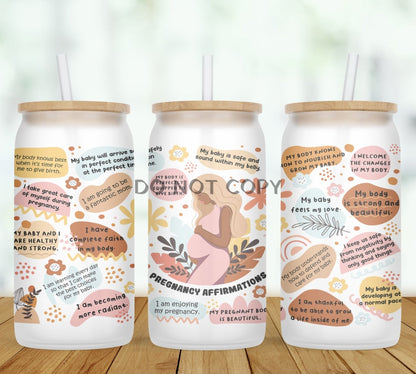 Custom Pregnancy Affirmations Glass Can