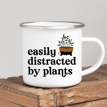 Distracted By Plants Enamel Mug Mug