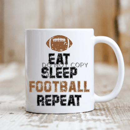 Eat Sleep Football Repeat Ceramic Mug 11Oz Mug