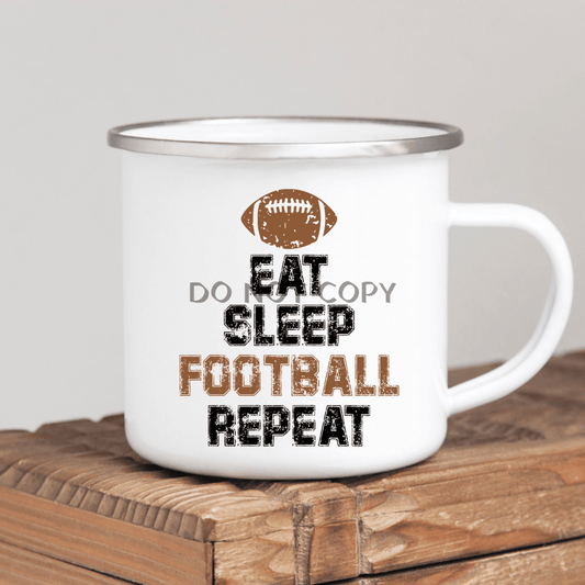 Eat Sleep Football Repeat Enamel Mug Mug