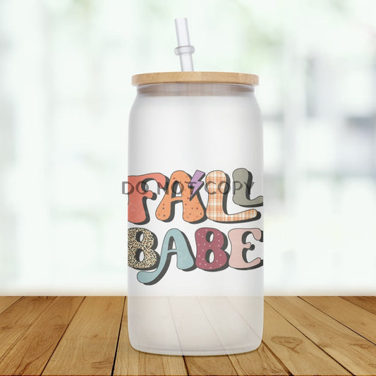 Fall Babe Glass Can