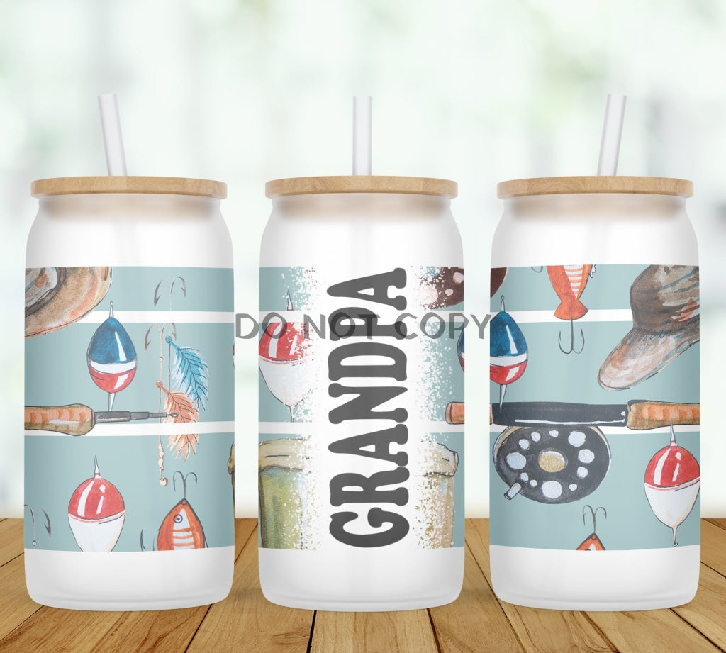 Fishing Personalized Glass Can