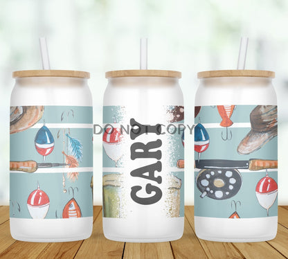 Fishing Personalized Glass Can