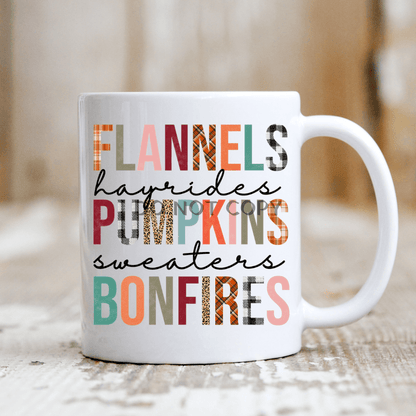 Flannels Hayrides Pumpkins Ceramic Mug 11Oz Mug