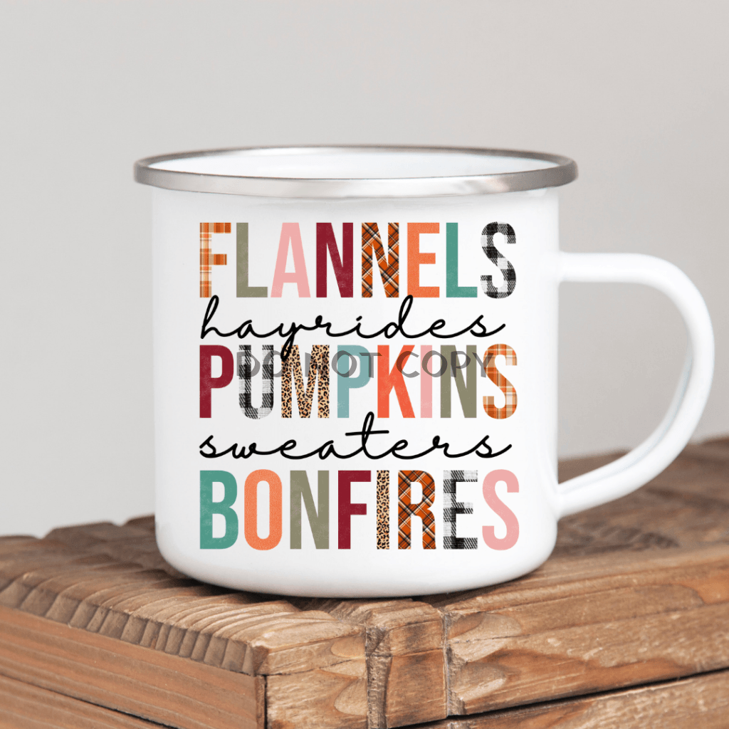 Flannels Hayrides Pumpkins Enamel Mug Mug