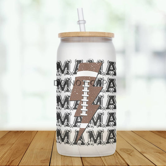 Football Mama Glass Can