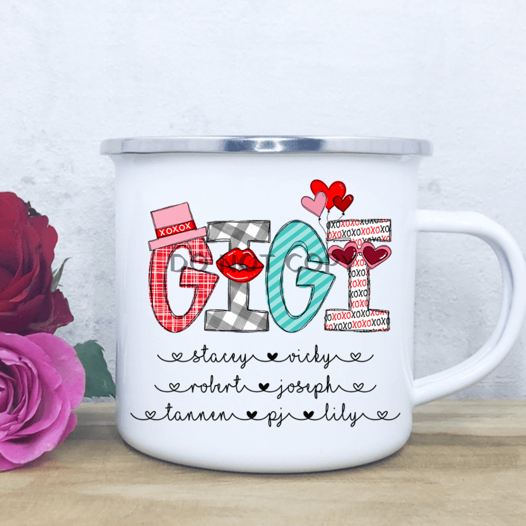 Gigi Custom Valentine Enamel Mug Mug