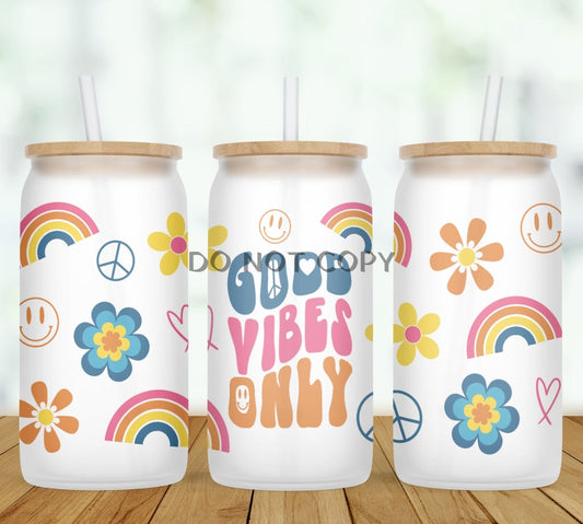 Good Vibes Only Glass Can