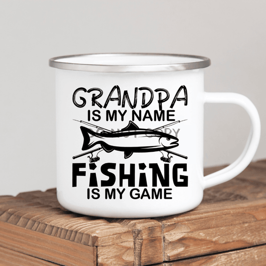 Grandpa Fishing Enamel Mug Mug