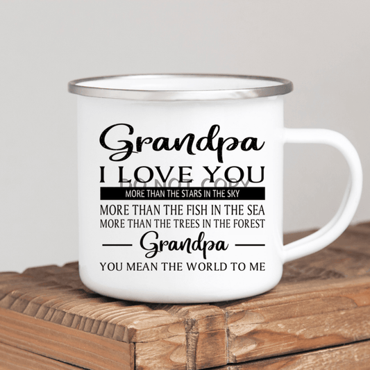 Grandpa I Love You Enamel Mug Mug