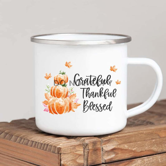 Grateful Thankful Blessed Pumpkins Mug