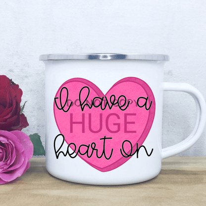 Heart On Enamel Mug Mug