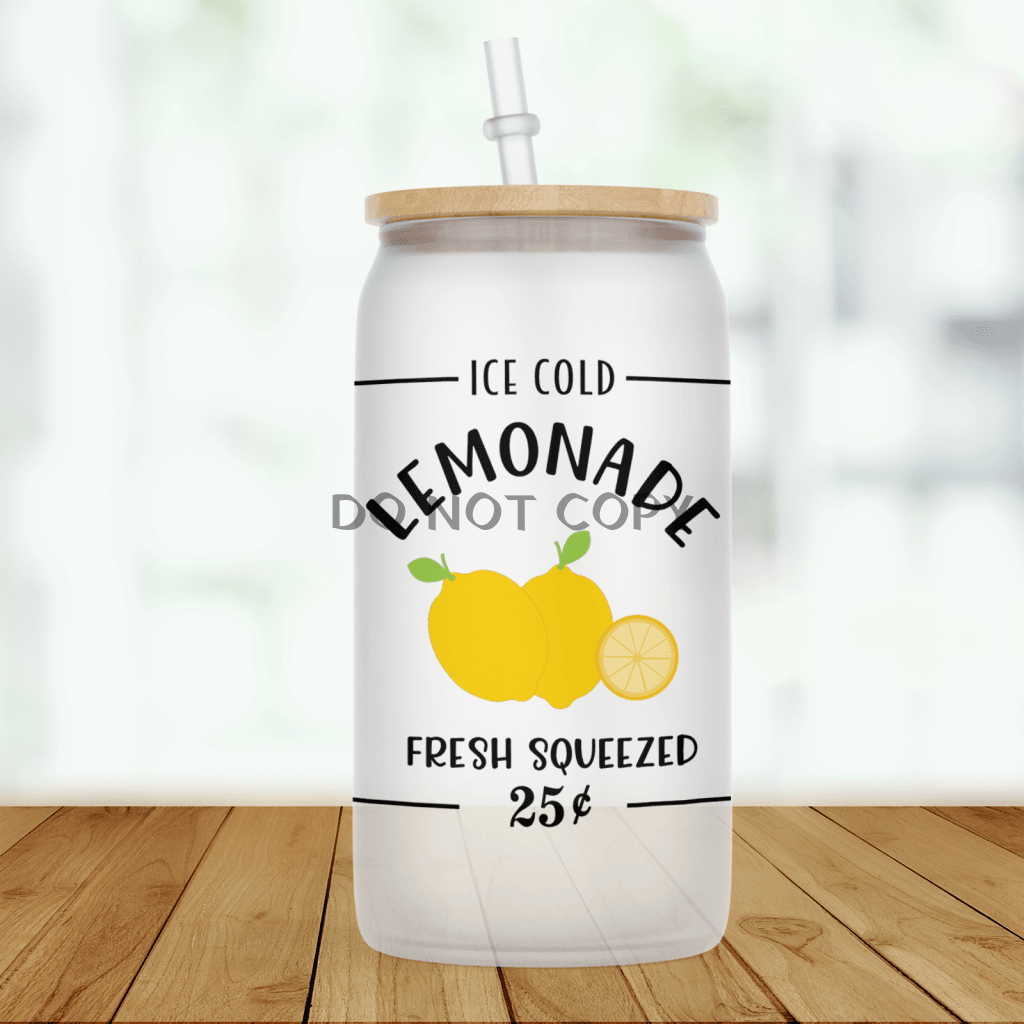 Ice Cold Lemonade Clear Glass Glass Can