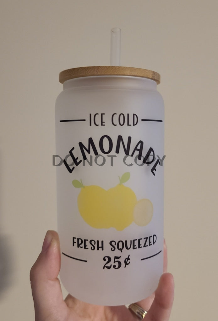 Ice Cold Lemonade Glass Can