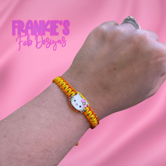 Pulsera de encanto única de Hello Kitty, pulsera de amistad arco iris, regalos hechos a mano para su regalo de amigo personalizado