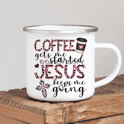 Jesus Keeps Me Going Enamel Mug Mug