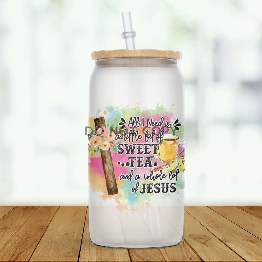 Jesus & Sweet Tea Glass Can