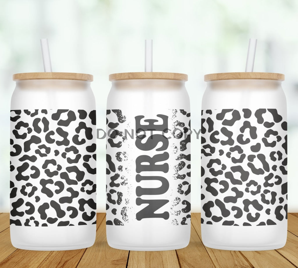 Leopard Print Personalized Glass Can