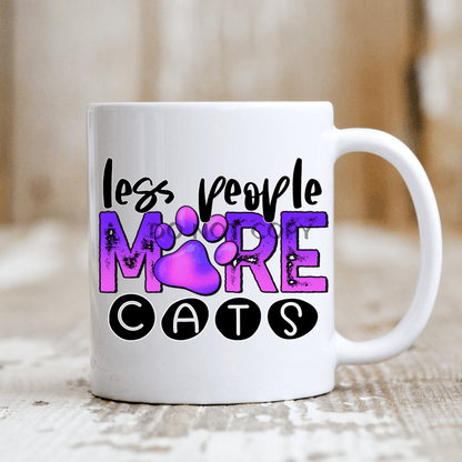 Less People More Cats Ceramic Mug 11Oz Mug