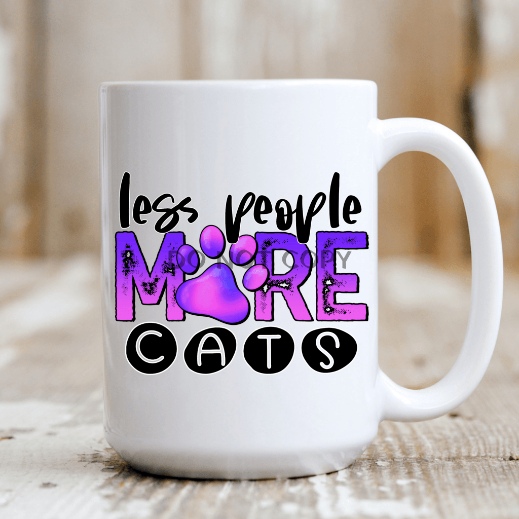 Less People More Cats Ceramic Mug 15Oz Mug