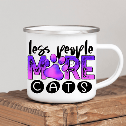 Less People More Cats Enamel Mug Mug