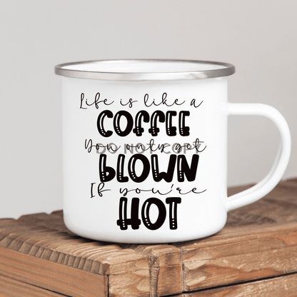 Life Is Like Coffee Black Mug