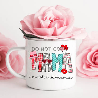 Mama Custom Valentine Enamel Mug Mug