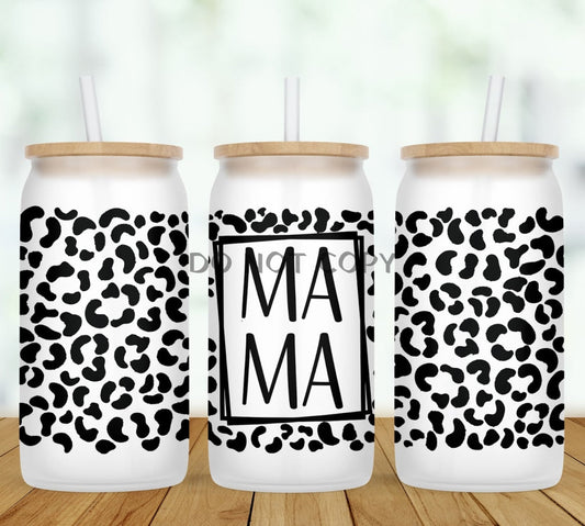 Mama Leopard Full Wrap Glass Can